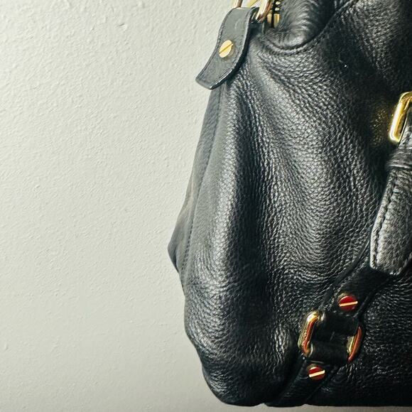 MICHAEL KORS Weston Black Leather Shoulder Satchel Zip Up Tassel Handbag - Picture 9 of 15